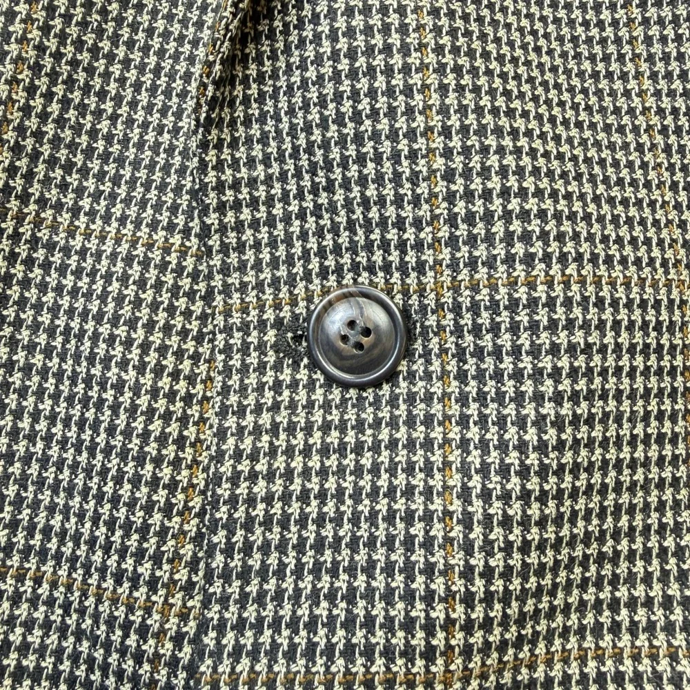 Jos. A. Bank Blazer Mens 40 REG Brown Silk Wool Houndstooth Sport‎ Coat